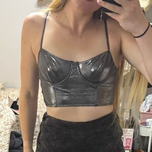 Shimmering Black Corset Top
